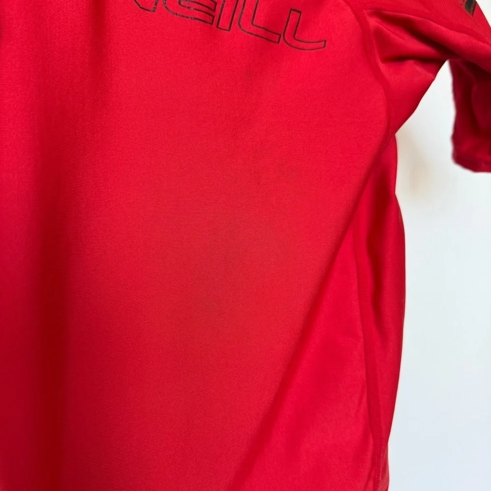 O'Neill Youth Rash Guard Shirt Red UPF 50+ Short Sleeve Size 10 Swimming Surf